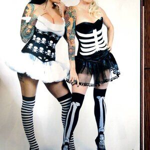 NWT Day of the DEAD Halloween Skull Corset 3XL